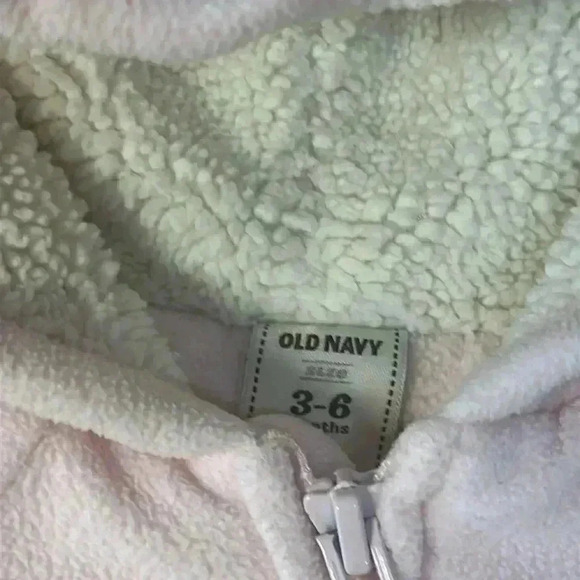 Old Navy - Pink footed bunting bag/snow Sherpa/fleece Size 3-6 months - Picture 2 of 5